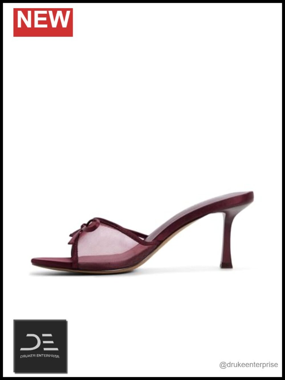 Heeled Sandals Slip-On Almond Toe Stiletto Mule Woven